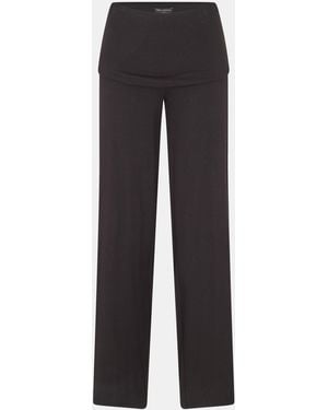 Naked Wardrobe Fold Over Wide Leg Trousers - Grey