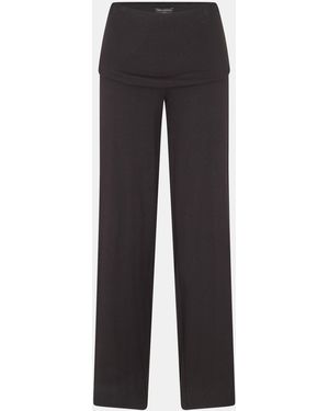 Naked Wardrobe Fold Over Wide Leg Trousers - Grey