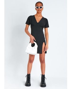 Missy Empire Mini Tea Dress With Split - Blue