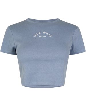 Jack Wills Cropped Baby Tee Ladies - Blue