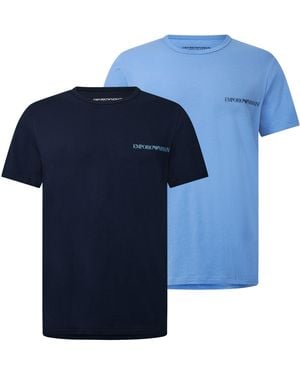 Emporio Armani 2 Pack Crew Neck T-Shirts - Blue