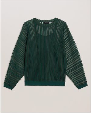 Ted Baker Striped Knitted Top - Green