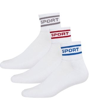 DKNY 3 Pack Sports Socks Apollo - White