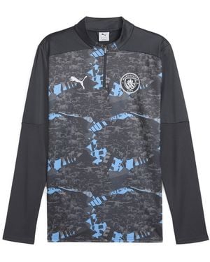 PUMA Manchester City Pre Match Quarter-Zip Top 2024 2025 Adults - Blue