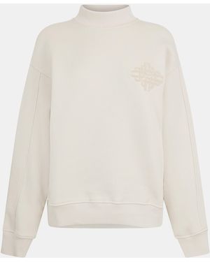 The Couture Club Embroidered Knitted Crew Neck Jumper - White