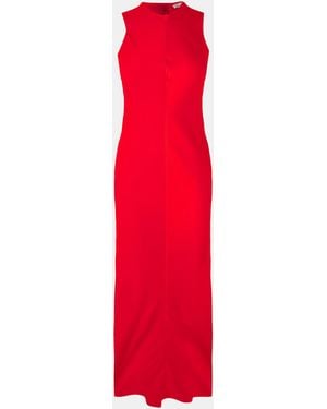 Ami Paris Long Fluid Maxi Dress - Red