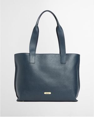 Barbour Alder Leather Tote Bag - Blue