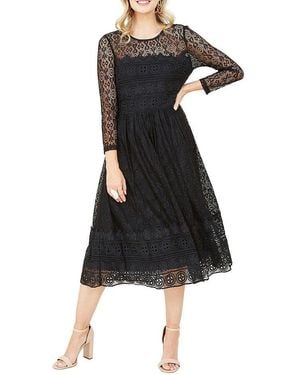 Yumi' Lace Skater Dress - Black