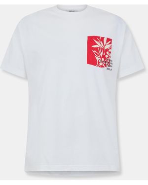 Replay Hawaiian Pocket T-Shirt - White
