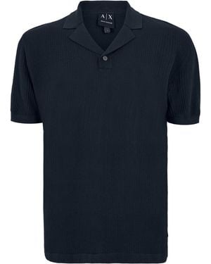 ARMANI EXCHANGE Knitted Polo Shirt - Black