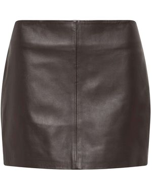 St. Agni Leather Mini Skirt - Grey