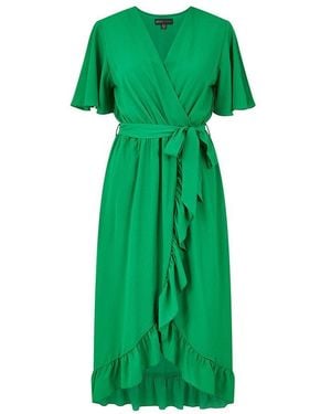 Mela London Greenwrap Frill Hem Wrap Dress