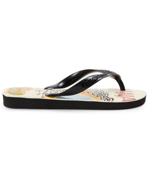 Havaianas Top Print Flip Flops - Black