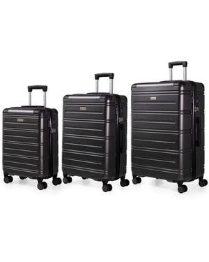 Pierre Cardin Lyon Hard Shell Suitcase Travel Luggage - Black