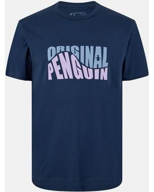 Original Penguin Crew Neck Short Sleeve T-Shirt - Blue