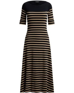 Ralph Lauren Boat-Neck Jersey Midi Dress - Black