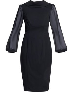 Gina Bacconi Gabby Structured Midi Dress - Black