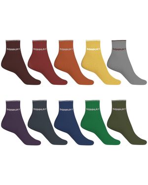 Donnay 10 Pack Quarter Socks Plus Size 12 - White