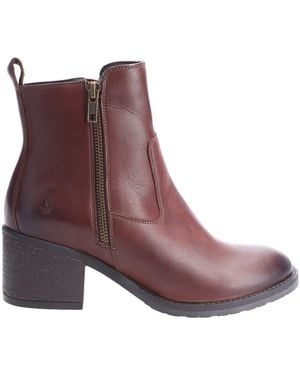 Hush Puppies Helena Block Heel Ankle Boots - Purple