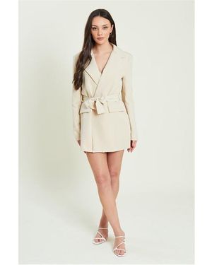 Be You Belt Tailored Blazer - Natural