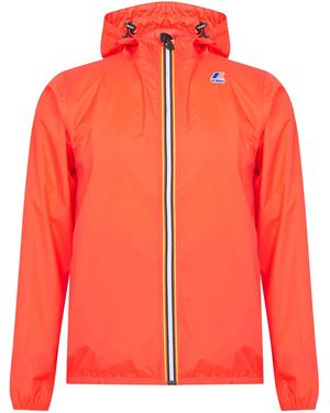 K-Way Le Vrai 3.0 Water Resistant Long Sleeve Rain Anorak - Red