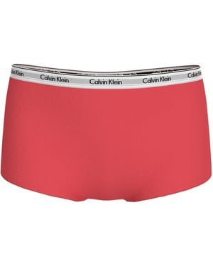 Calvin Klein Streamlined Soft Fabric Boy Shorts - Red