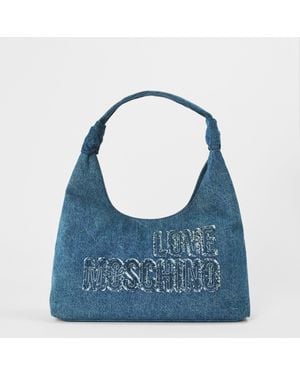 Love Moschino Denim Hobo Bag - Blue