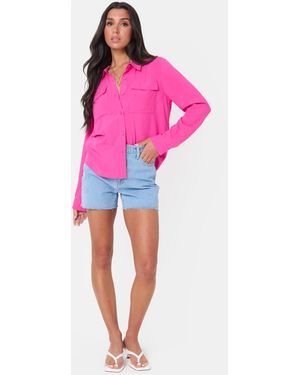 I Saw It First Soft Woven Shirt - Pink