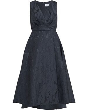 Gina Bacconi Sandie Jacquard Fit And Flare Dress - Blue