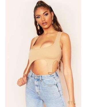 Missy Empire D Ring Corset Crop Top - Blue