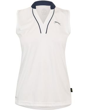 Slazenger 1881 Sleeveless Polo Shirt - White