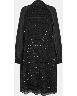 French Connection Carina Embellished Shift Dress - Black