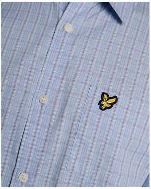 Lyle & Scott Patterned Short Sleeve Shirt - Blue