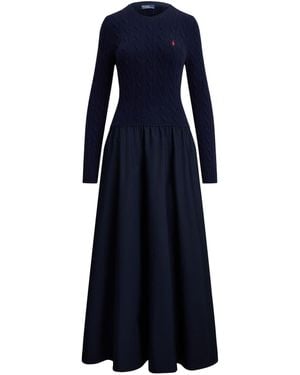 Polo Ralph Lauren Cable A-Line Dress - Blue