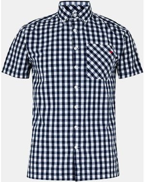 Lee Cooper Gingham Check Short Sleeve Shirt - Blue