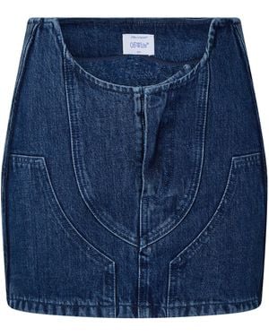 Off-White c/o Virgil Abloh A-Line Denim Skirt - Blue