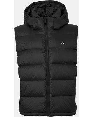 Calvin Klein Essentials Water Resistant Down Sleeveless Short Puffer Jacket - Black