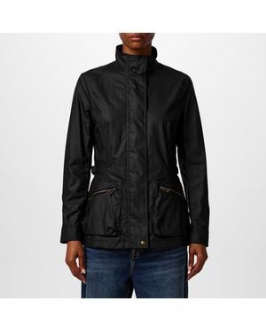 Belstaff Madeline Water Resistant Waxed Long Sleeve Wax Jacket - Black