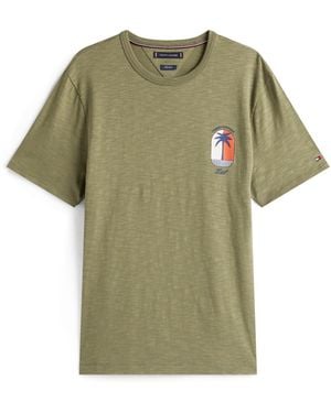 Tommy Hilfiger Palm Palm Print Breathable T-Shirt - Green