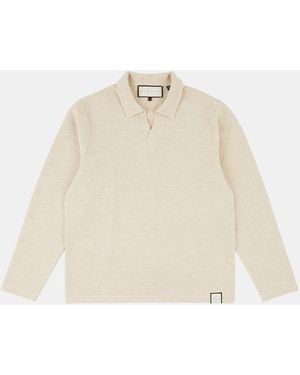 PREVU Altius Long Sleeve Polo Shirt - Natural