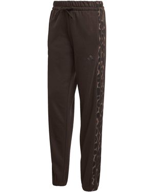 adidas All-Over Print Fleece Joggers - Brown