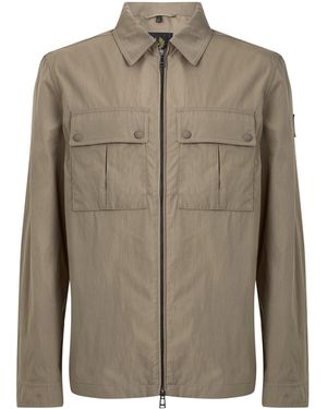 Belstaff Stride Zip Collar Long Sleeve Overshirt - Green
