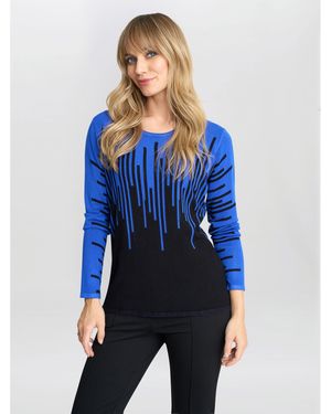 Gina Bacconi Kellie Stripe Effect Jumper - Blue
