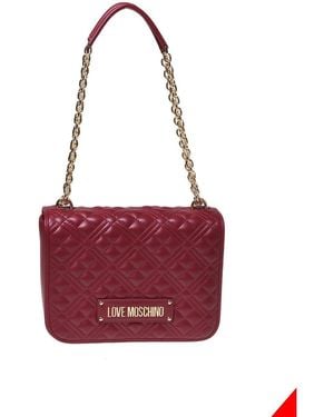 Love Moschino Super Quilted Chain Shoulder Bag - Red
