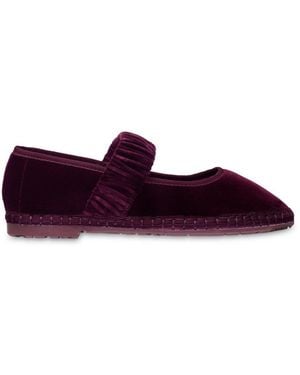 Flabelus Mafalda Velvet Mary Jane - Purple