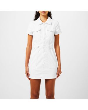 GOOD AMERICAN Fit For Success Stretch-Denim Mini Dress - White