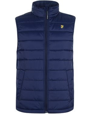 Farah Dover Quilted Padded Gilet - Blue