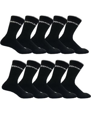 Donnay Crew 10 Pack Sports Socks Lddies - Black