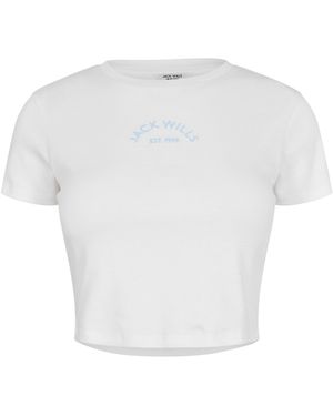 Jack Wills Cropped Baby Tee Ladies - White