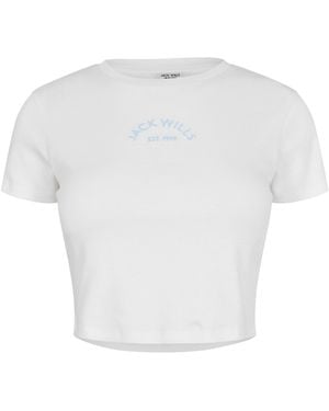 Jack Wills Cropped Baby Tee Ladies - White
